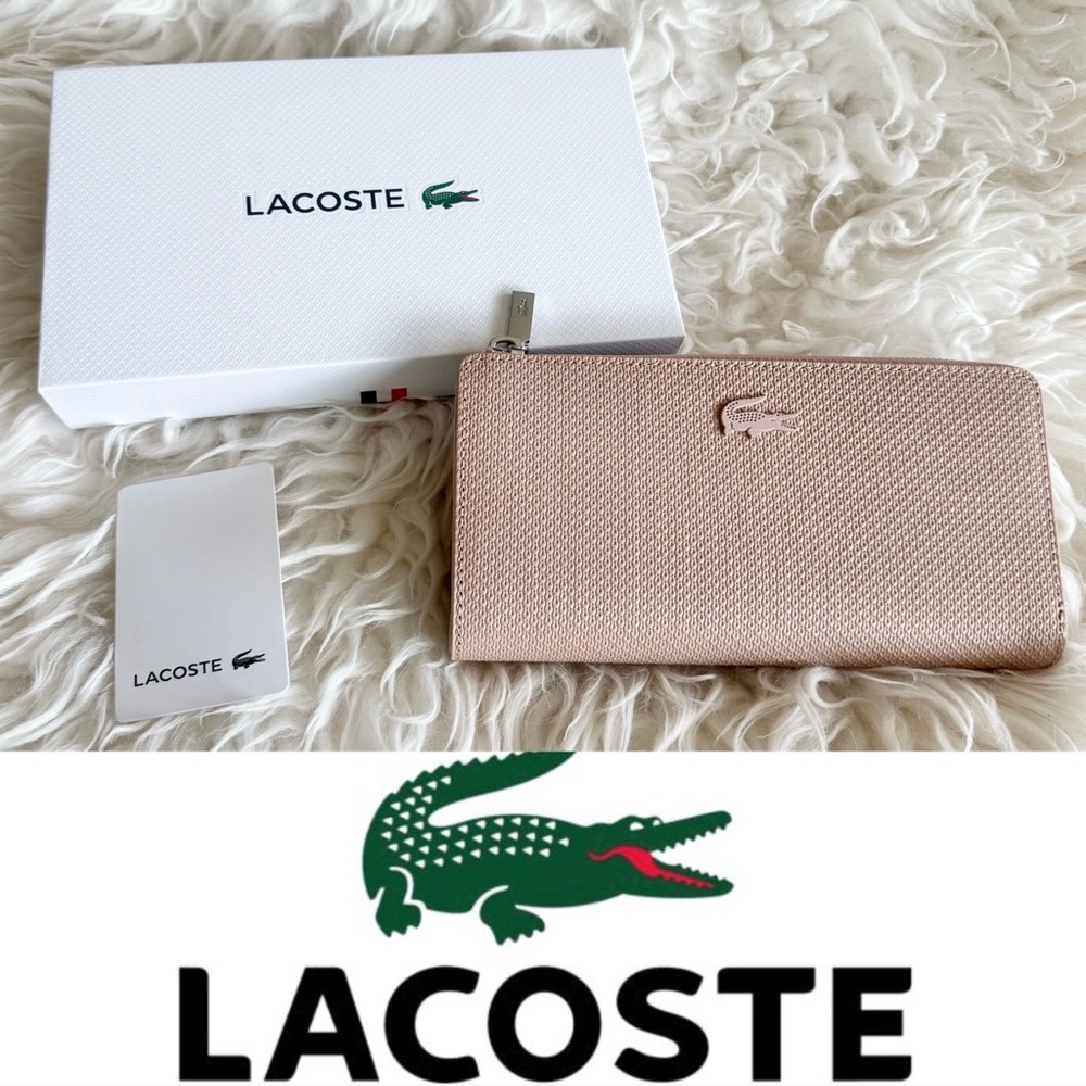 Lacoste Chantaco Classics Slim Zip Leather Wallet*NWB
